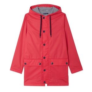 Petit Bateau red lined raincoat - S